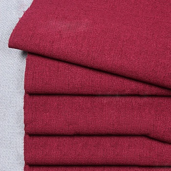 Cotton Flax Fabric, Sofa Cover, Garment Accessories, Dark Red, 29~30x19~20x0.07cm