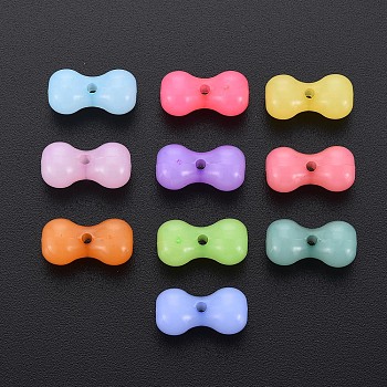 Imitation Jelly Acrylic Beads, Bone Shapes, Mixed Color, 9x17.5x8.5mm, Hole: 1.8mm, about 600pcs/500g