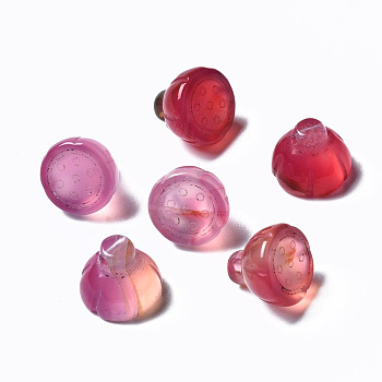 Natural Chalcedony Charms, Dyed, Lotus, Pearl Pink, 8~10x10mm, Hole: 1mm
