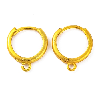 Brass Hoop Earring Findings, Lead Free & Cadmium Free, Golden, 16x2mm, Hole: 2mm, Pin: 1mm