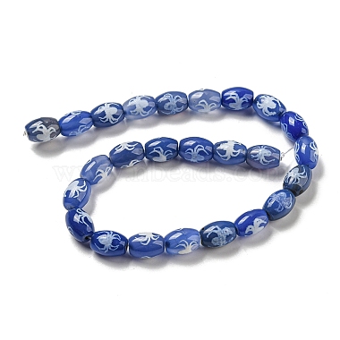 Blue Tibetan Style dZi Beads Strands(TDZI-NH0001-C04-01)-3