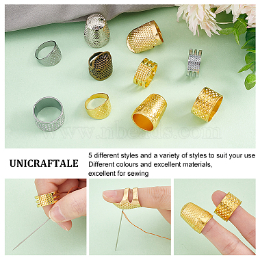 10Pcs 10 Style Brass & Stainless Steel & Zinc Alloy & Iron Rings(TOOL-UN0001-17)-4