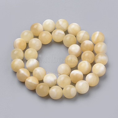 Natural Yellow Jade Beads Strands(G-S259-49-10mm)-2