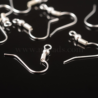 Silver Color Plated Brass Earring Hooks(X-EC135Y-S)-2