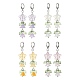 Flower of Life Glass & Acrylic Dangle Leverback Earrings(EJEW-JE05558)-1