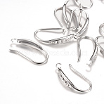 Brass Earring Hooks Rhinestone Settings, with Horizontal Loop, Nickel Free, Platinum, Fit For 1mm Rhinestone, 22x3mm, 18 Gauge, Pin: 1mm(KK-R037-07P-NF)