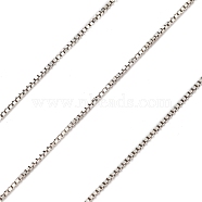 925 Sterling Silver Box Chains, Soldered, without Spool/Card Paper, Platinum, 1x0.5x0.5mm(STER-P064-05P)