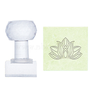 Plastic Stamps, DIY Soap Molds Supplies, Square, Rose Pattern, 34x34x18mm(DIY-WH0350-022)
