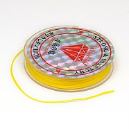 Flat Elastic Crystal String, String Cord Crystal Threads, Yellow, 0.8mm, about 10.93 yards(10m)/roll(EW-F001-20)