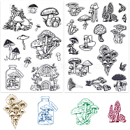 2 Sheets 2 Styles Custom PVC Plastic Clear Stamps, for DIY Scrapbooking, Photo Album Decorative, Cards Making, Stamp Sheets, Film Frame, Mushroom, 160x110x3mm, 1 sheet/style(DIY-CP0010-02)