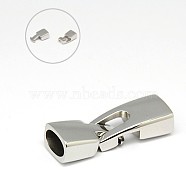 304 Stainless Steel Snap Lock Clasps, Stainless Steel Color, 34x12x9mm, Hole: 6x10mm(STAS-I011-18)