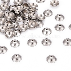 Tarnish Resistant 304 Stainless Steel Bead Caps, Stainless Steel Color, 6x2mm, Hole: 0.5mm(STAS-D040)