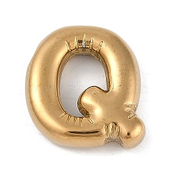 Ion Plating(IP) 304 Stainless Steel Pendants, Real 18K Gold Plated, Letter Q, 18.5x17.5x4.5mm, Hole: 2mm(STAS-K256-25Q-G)