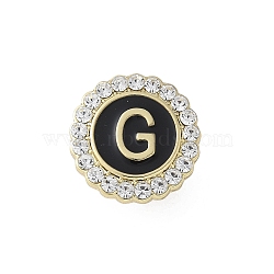 Letter Enamel Pins, Alloy Brooches for Backpack Clothes, with Clear Cubic Zirconia , Letter G, 17.8x17mm(JEWB-S042-03G-G)