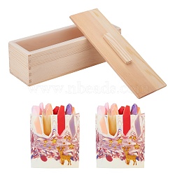 Rectangular Pine Wood Soap Molds, with Cover, DIY Handmade Loaf Soap Mold Making Tool, BurlyWood, 28.2x9.05x10.1cm(OBOX-WH00005-01)