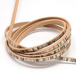 Flat Imitation Leather Cords, Random Color On The Back, Gray, 5x2mm, about 1.53 yards( 1.4m)/strand(LC-Q009-27B)