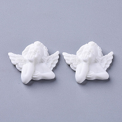 Resin Cabochons, Cupid/Cherub, White, 25x32x10.5mm(X-CRES-S306-024)