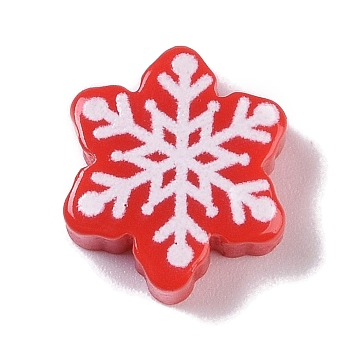 Opaque Christmas Theme Resin Cabochons, Snowflake, 13x11.5x4.5mm