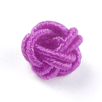 Polyester Weave Beads, Round, Dark Violet, 6.5x4.5mm, Hole: 4mm