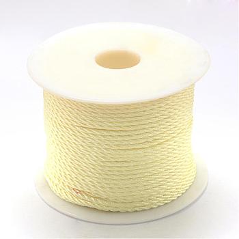 Braided Nylon Thread, Lemon Chiffon, 2mm, about 54.68 yards(50m)/roll