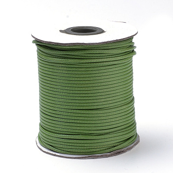 Braided Korean Waxed Polyester Cords, Olive Drab, 3mm, about 43.74 yards(40m)/roll