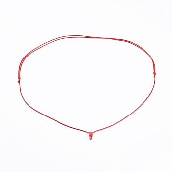 Adjustable Korean Waxed Polyester Cord Necklace Making, Red, 33.7 inch(85.6cm), 1mm