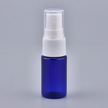 Empty Portable PET Plastic  Spray Bottles, Fine Mist Atomizer, with Dust Cap, Refillable Bottle, Blue, 7.55x2.3cm, Capacity: 10ml(0.34 fl. oz)