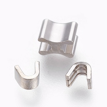 Clothing Accessories, Brass Zipper Repair Down Zipper Stopper and Plug, Platinum, 4x4.5x2mm, 4x6.5x5mm, 3pcs/set