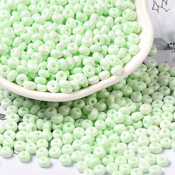 Baking Paint Glass Seed Beads, Donut, Aquamarine, 4x2.5mm, Hole: 1mm, about 6205pcs/pound