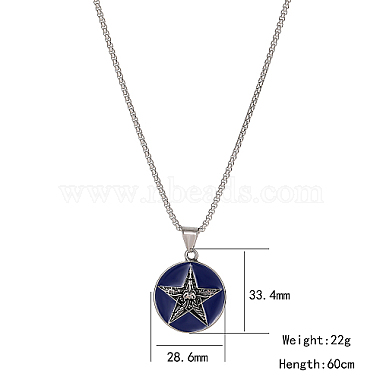 Stainless Steel Enamel Pendant Necklaces for Men(BV6078-4)-3