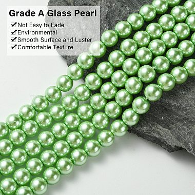 Eco-Friendly Glass Pearl Beads Strands(HY-A008-8mm-RB008)-3