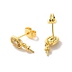 Brass Micro Pave Cubic Zirconia Studs Earrings Findings(EJEW-H128-05G)-2
