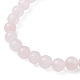 Bracelets extensibles en perles rondes en quartz rose naturel(BJEW-JB09727-03)-4