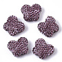 Lilac Butterfly Polymer Clay+Glass Rhinestone Beads(RB-T017-09D)