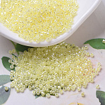 MIYUKI Delica Beads, Cylinder, Japanese Seed Beads, 11/0, (DB0232) Light Lemon Ice Ceylon, 1.3x1.6mm, Hole: 0.8mm, about 100000pcs/500g(SEED-MY11-DB0232)