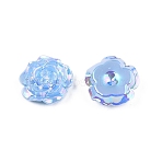 Opaque ABS Plastic Cabochons, Flower, Light Sky Blue, 19.5x7.5mm(KY-G019-04A)