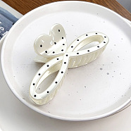 Lovely Polka dots PVC Claw Hair Clips, with Alloy Clips, Bowknot, 70x128x54mm(PHAR-S001-02A)