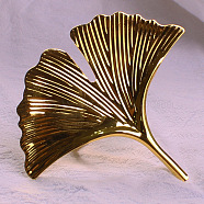 Iron Napkin Rings, Ginkgo Leaf Napkin Holder Ornament, Restaurant Dinner Table Accessories, Gold, Inner Diameter: 38mm(PW22060883978)