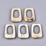 Opaque Resin Pendants, Imitation Gemstone, Trapezoid, PapayaWhip, 29.5x21.5x7mm, Hole: 1mm(RESI-T048-01-A02)
