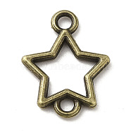 Tibetan Style Alloy Connector Charms, Cadmium Free & Lead Free, Star, Antique Bronze, 15.5x11.5x1.5mm, Hole: 1.8mm(PALLOY-M217-25AB)