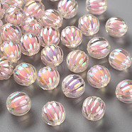 Transparent Acrylic Beads, Bead in Bead, AB Color, Pumpkin, Pink, 11x11.5mm, Hole: 2mm, about 550pcs/500g(TACR-S152-07B-SS2112)