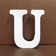 Letter Wooden Ornaments, for Home Wedding Decoration Shooting Props, Letter.U, 100x100x15mm(LETT-PW0002-61U)