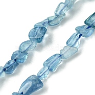 Natural Aquamarine Beads Strands, Nuggets Shape, 6x8mm, Hole: 1mm, about 59pcs/strand, 15.55''(39.5cm)(G-Z034-D07-01)