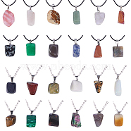 DIY Jewelry Necklace Making, with Gemstone Pendants, Leather Cord Necklace Making, 304 Stainless Steel Cable Chains and Rectangle Velvet Pouches, 21x11x10mm, Hole: 2x6mm(DIY-PH0018-35)