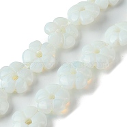 Opalite Beads Strands, Flower, 14x14x5.5mm, Hole: 1.2mm, about 29pcs/strand, 14.80''(37.6cm)(G-H023-B15-01)