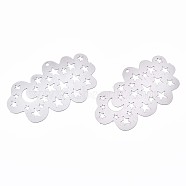 201 Stainless Steel Filigree Pendants, Etched Metal Embellishments, Cloud with Moon & Star, Stainless Steel Color, 23.5x41.5x0.2mm, Hole: 1.2mm(STAS-S118-019P)