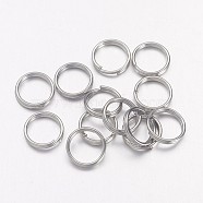 Iron Split Rings, Double Loops Jump Rings, Cadmium Free & Lead Free, Platinum, 7x1.4mm, about 6.3mm inner diameter, about 12000pcs/1000g(JRD7mm)