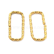 304 Stainless Steel Jump Rings, Open Jump Rings, Twisted, Rectangle Ring, Real 18K Gold Plated, 15 Gauge, 12x6x1.5mm, Inner Diameter: 3.5x10mm(STAS-G310-35G)