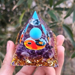 Orgonite Pyramid Resin Energy Generators, for Home Office Desk Decoration, 60x60x60mm(PW-WGD317D-02)