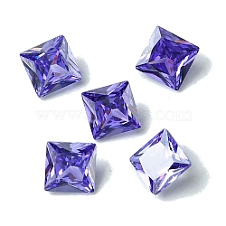 Cubic Zirconia Cabochons, Point Back, Square, Slate Blue, 6x6x3mm(ZIRC-P116-01A-11)